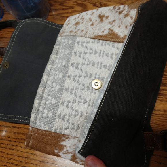 Myra Bag Leather & Wool Tote Backpack With Tassel Accent - Picture 11 of 14